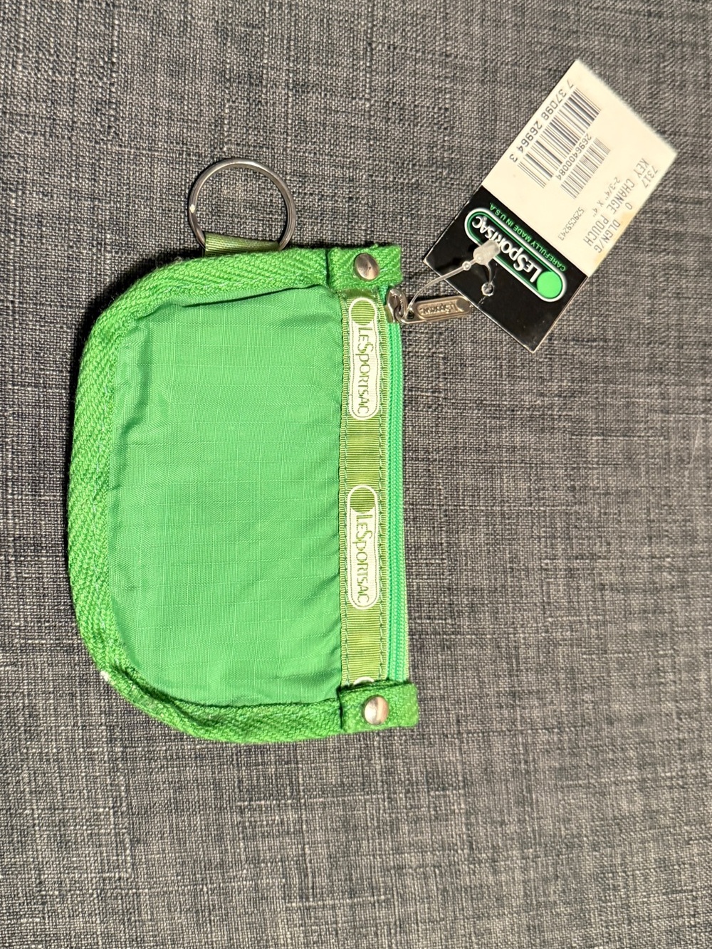 NWT LeSportsac Lime Green Keyring Coin Pouch